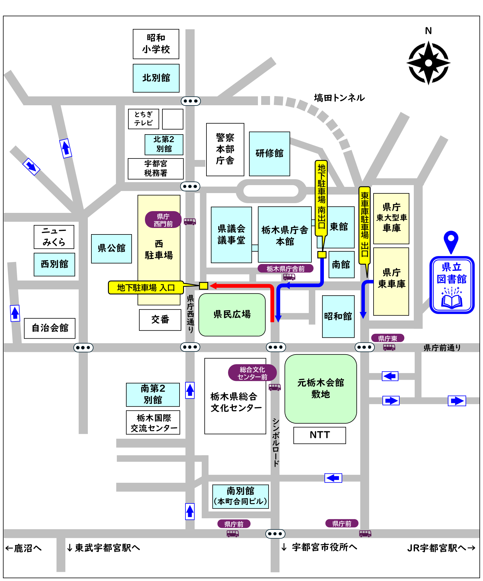 栃木県立図書館地図